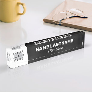 Custom Logo Modern Name Title Simple Business Nameplate