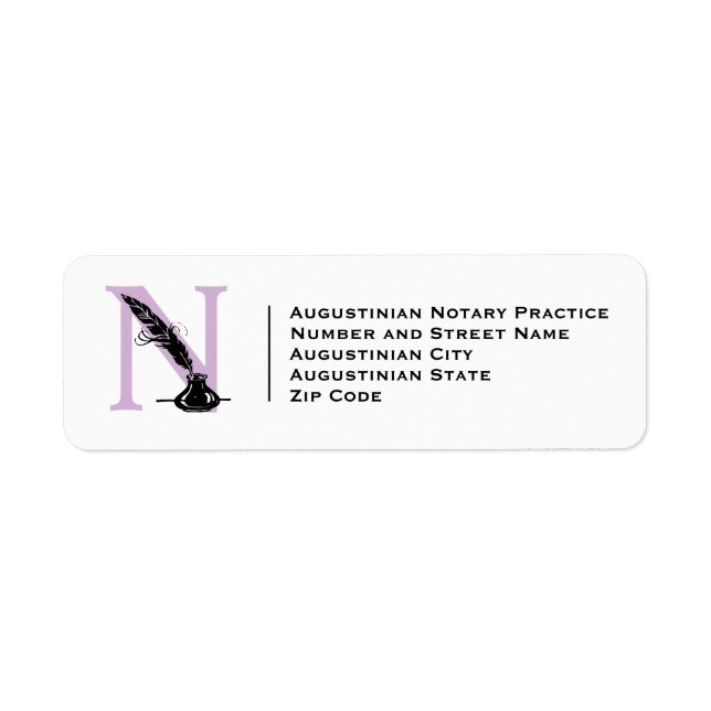 Custom LOGO Modern NOTARY AGENT Return Address Label (Front)