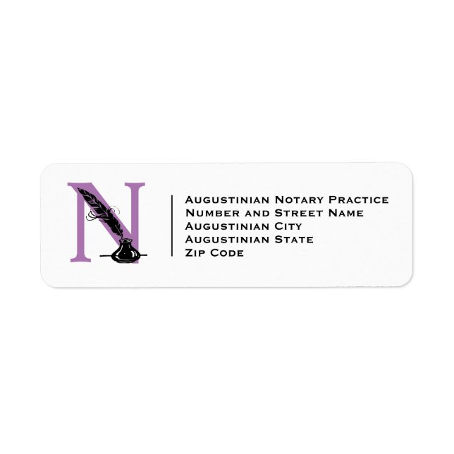 Custom LOGO Modern NOTARY AGENT Return Address Label (Front)