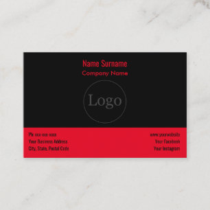 Custom logo modern & Red Business Card