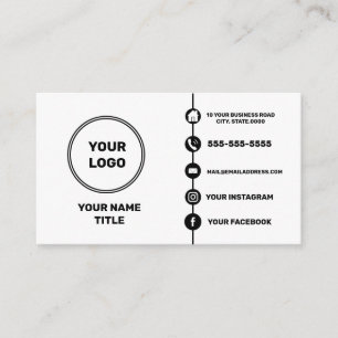Custom logo modern social media icons  business card