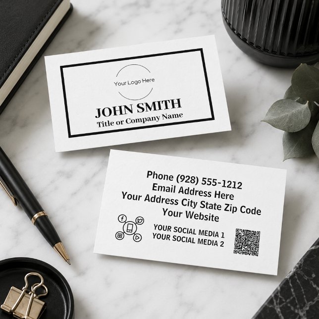 Custom logo modern socials email website business card (Creator Uploaded)