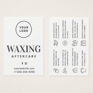 Custom Logo Modern Waxing Aftercare Card