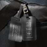 Custom Logo Monogrammed Black Brushed Metal Luggage Tag<br><div class="desc">Custom Logo Monogrammed Black Brushed Metal Luggage Tag. Personalise it with your details and your company logo.</div>