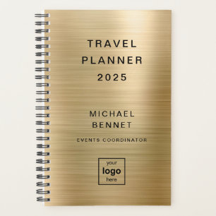 Custom Logo Monogrammed Gold Travel Planner