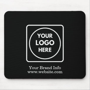 Custom Logo Mouse Pad   Black Corporate Business 