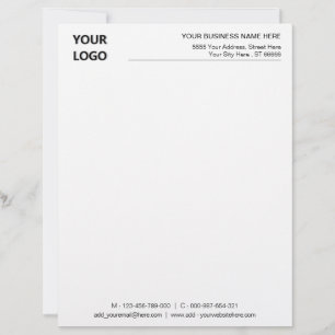 Custom Logo Name Address Info Company Letterhead