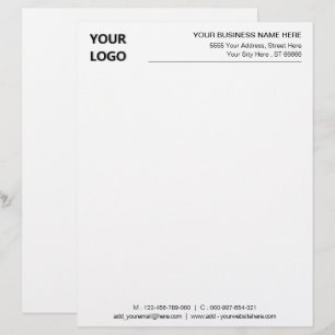 Custom Logo Name Address Info Company Letterhead