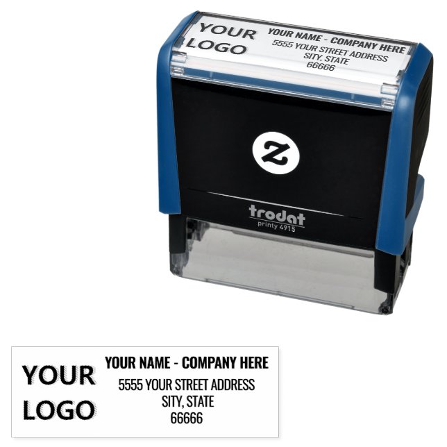 Custom Logo Name Address Self-inking Stamp (In Situ)