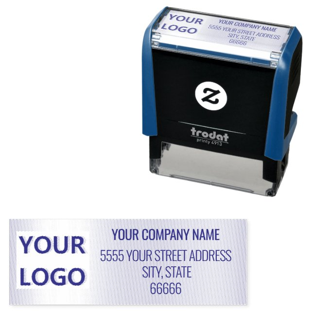 Custom Logo Name Address Stamp - Choose Colours (In Situ)