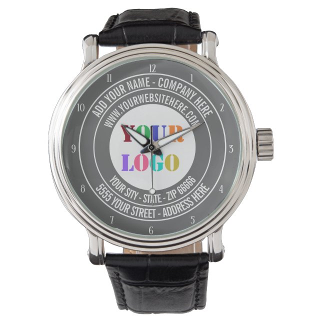 Custom Logo Name Address Website and Colours Watch (Front)