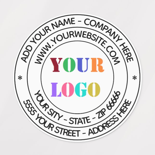 Custom Logo Name Address Website Labels Template (Design 3)