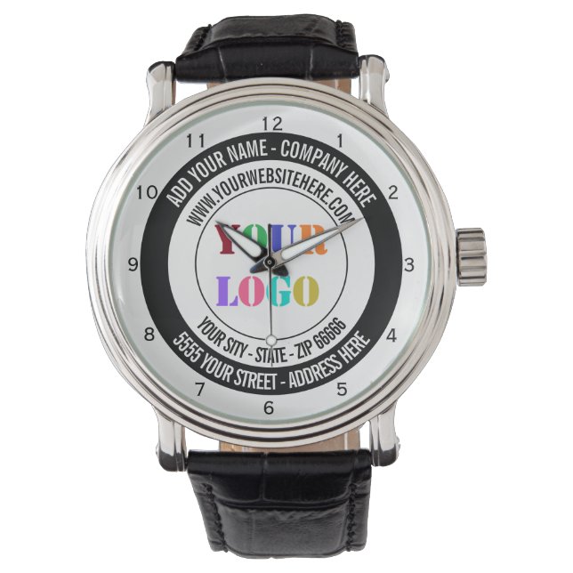 Custom Logo Name Address Website Special Design Watch (Front)