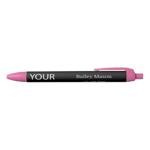 Custom Logo Name Black Ink Pen