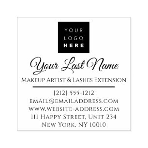 Custom Logo Name Business Address  Profession Rubber Stamp