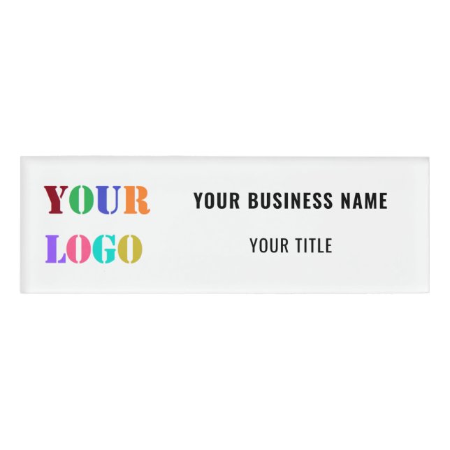 Custom Logo Name Business Name Tag Template (Front)