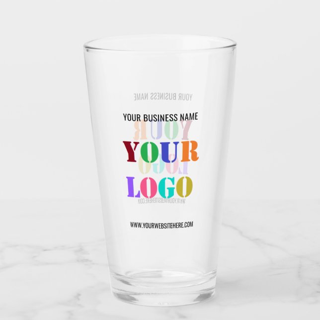 Custom Logo Name Business Personalised Glass (Front)