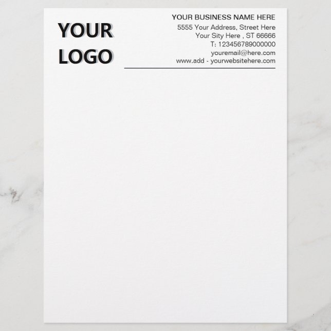 Custom Logo Name Company Office Letterhead (Front)