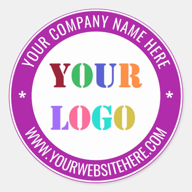 Custom Logo Name Info Business Sticker Template (Front)