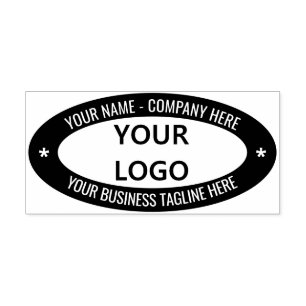 Custom Logo Name Info Colour Oval Stamp Template