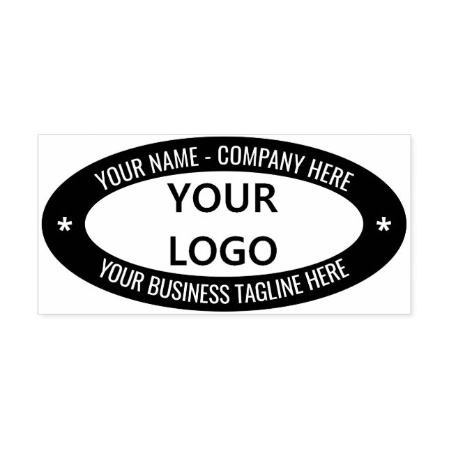Custom Logo Name Info Colour Oval Stamp Template (Design)