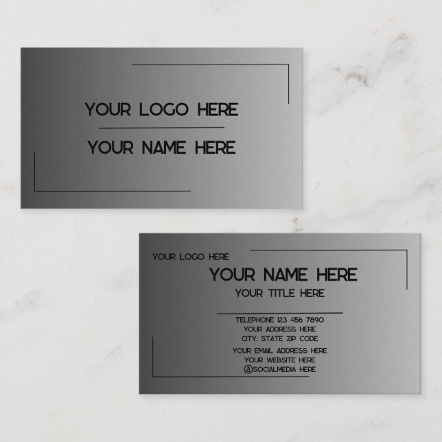 Custom Logo Name Minimalist Modern Professional Business Card (Front/Back)