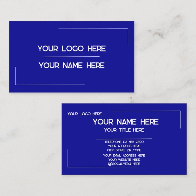 Custom Logo Name Minimalist Modern Professional Business Card (Front/Back)