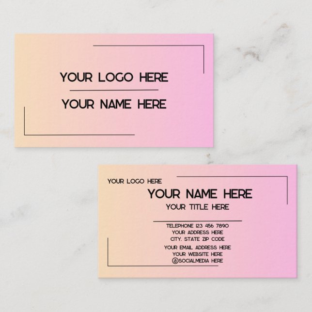 Custom Logo Name Minimalist Modern Professional Business Card (Front/Back)