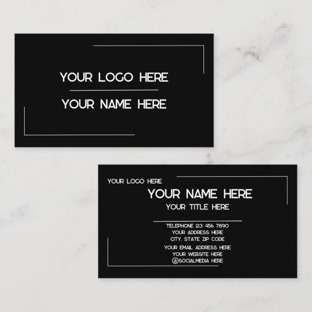 Custom Logo Name Minimalist Modern Professional Business Card (Front/Back)