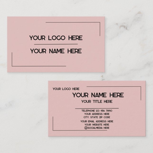 Custom Logo Name Minimalist Modern Professional Business Card (Front/Back)