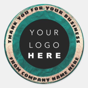 Custom Logo Name Seal Gold Teal Logo Cake Sweets