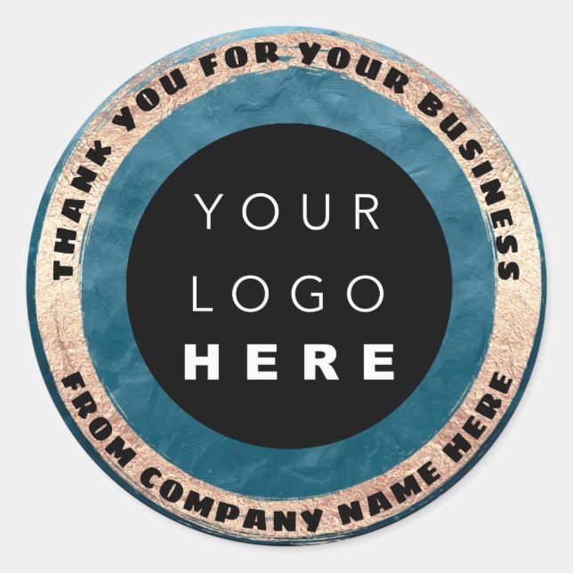  Custom Logo Name Seal Golden Teal Logo Cake Sweet (Front)