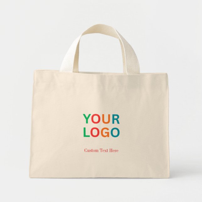 Custom Logo & Name Stylish Mini Tote Bag Gift (Front)