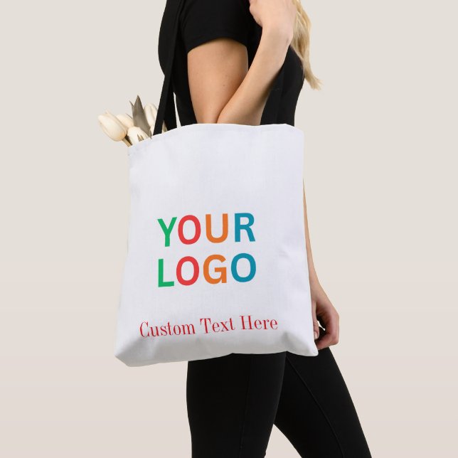 Custom Logo & Name Stylish Tote Bag Design Gift (Close Up)