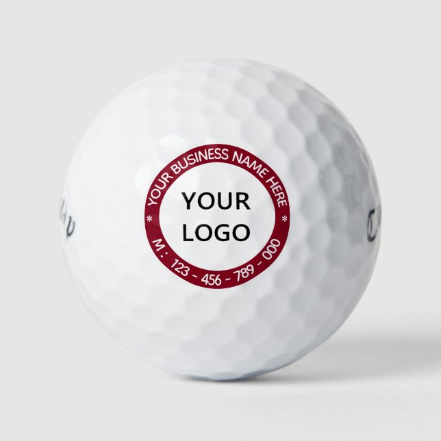 Custom Logo Name Text Info Golf Balls Your Colours (Front)