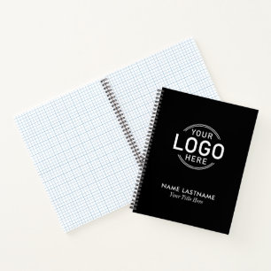 Custom Logo Name Title Company Business Black Notebook