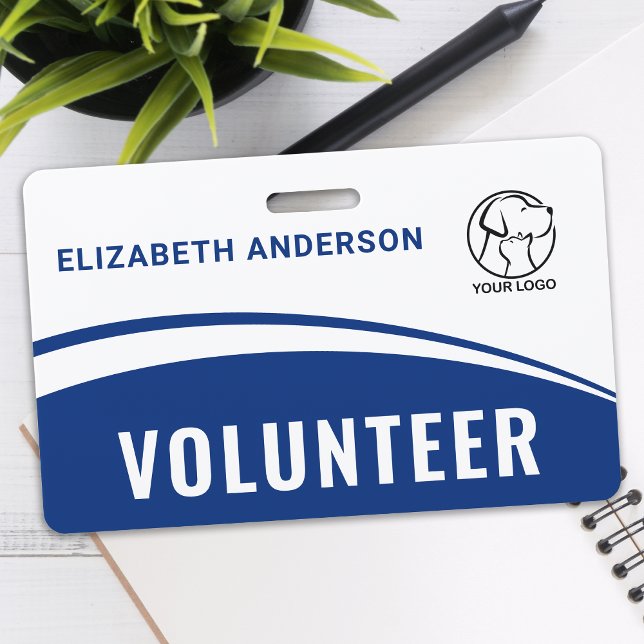 Custom Logo Name Volunteer ID Badge (Creator Uploaded)