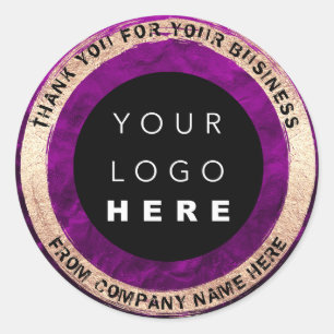 Custom Logo Name Web Seal Gold Frame Plum