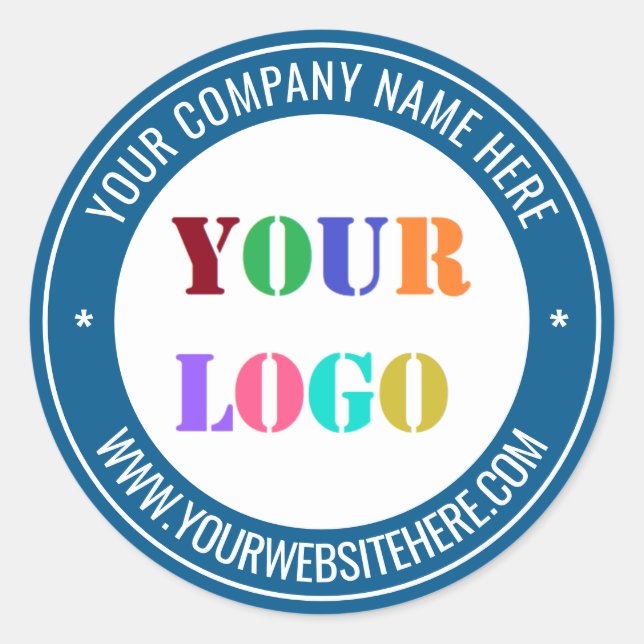 Custom Logo Name Website Business Sticker Template (Front)