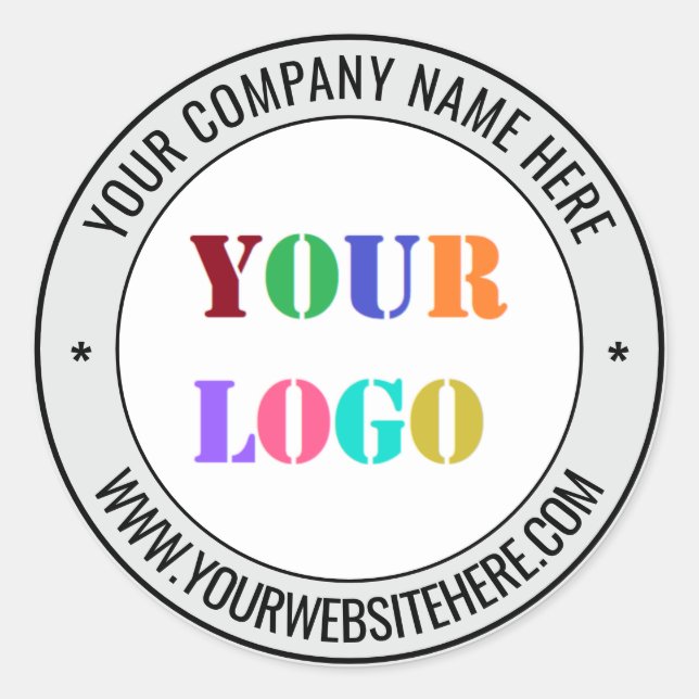 Custom Logo Name Website Business Sticker Template (Front)