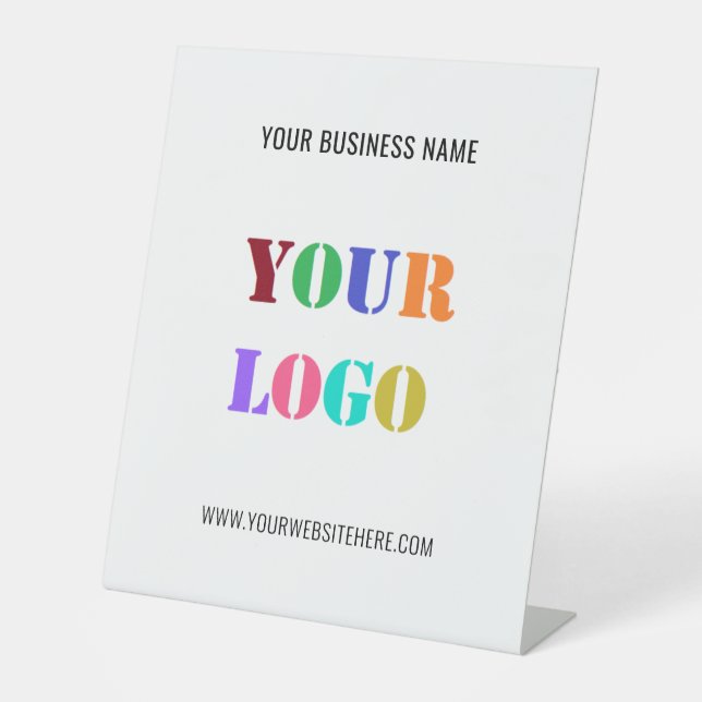 Custom Logo Name Website Colours Pedestal Sign (Front)