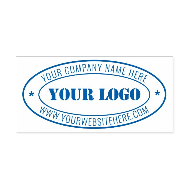 Custom Logo Name Website Oval Self-inking Stamp (Design)