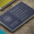 Custom Logo | Navy Blue Modern Icons Social Media
