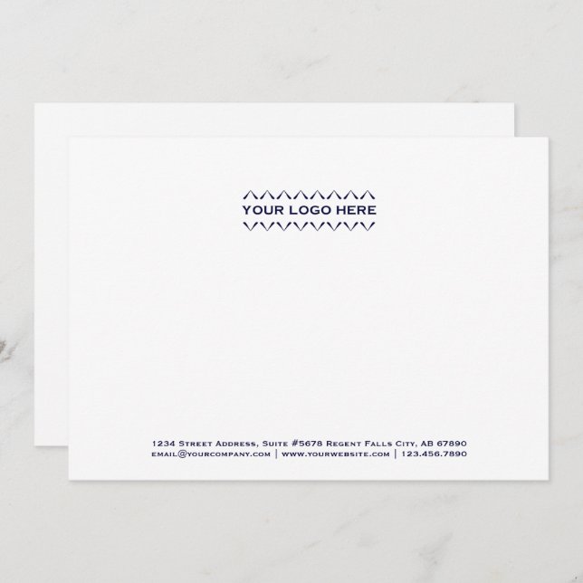 Custom Logo Navy Blue Note Card (Front/Back)