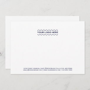 Custom Logo Navy Blue Note Card