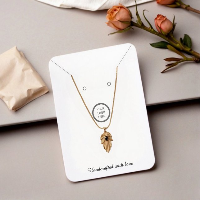 Custom Logo Necklace Earring Jewellery Display Car Calling Card (Jewlry Card in White)