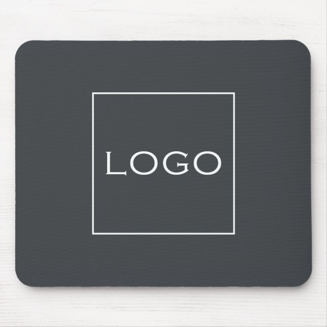 Custom Logo Neutral Charcoal Grey Computer Desk Mouse Pad (Front)