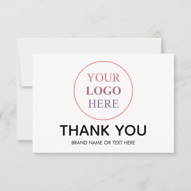 Custom Logo – No Minimum Order Thank You Card (Front)