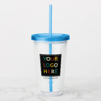 Custom Logo No Minimum With Straw Acrylic Tumbler