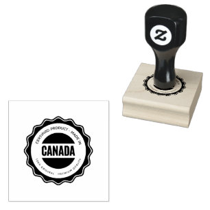 Custom Logo Office Wooden Handle Jet Black Rubber Stamp